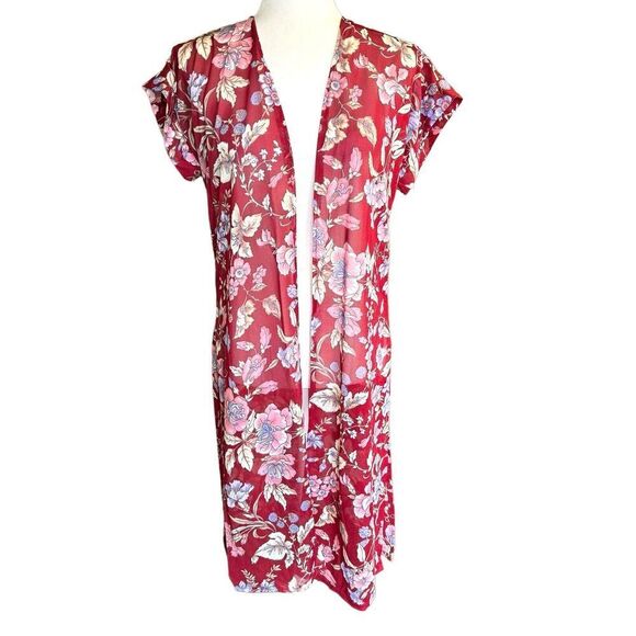 jcpenney Tops - Vtg 70s Sheer Floral Kimono J C Penney Sz 13 Romantic Feminine Boho Hippy Sexy